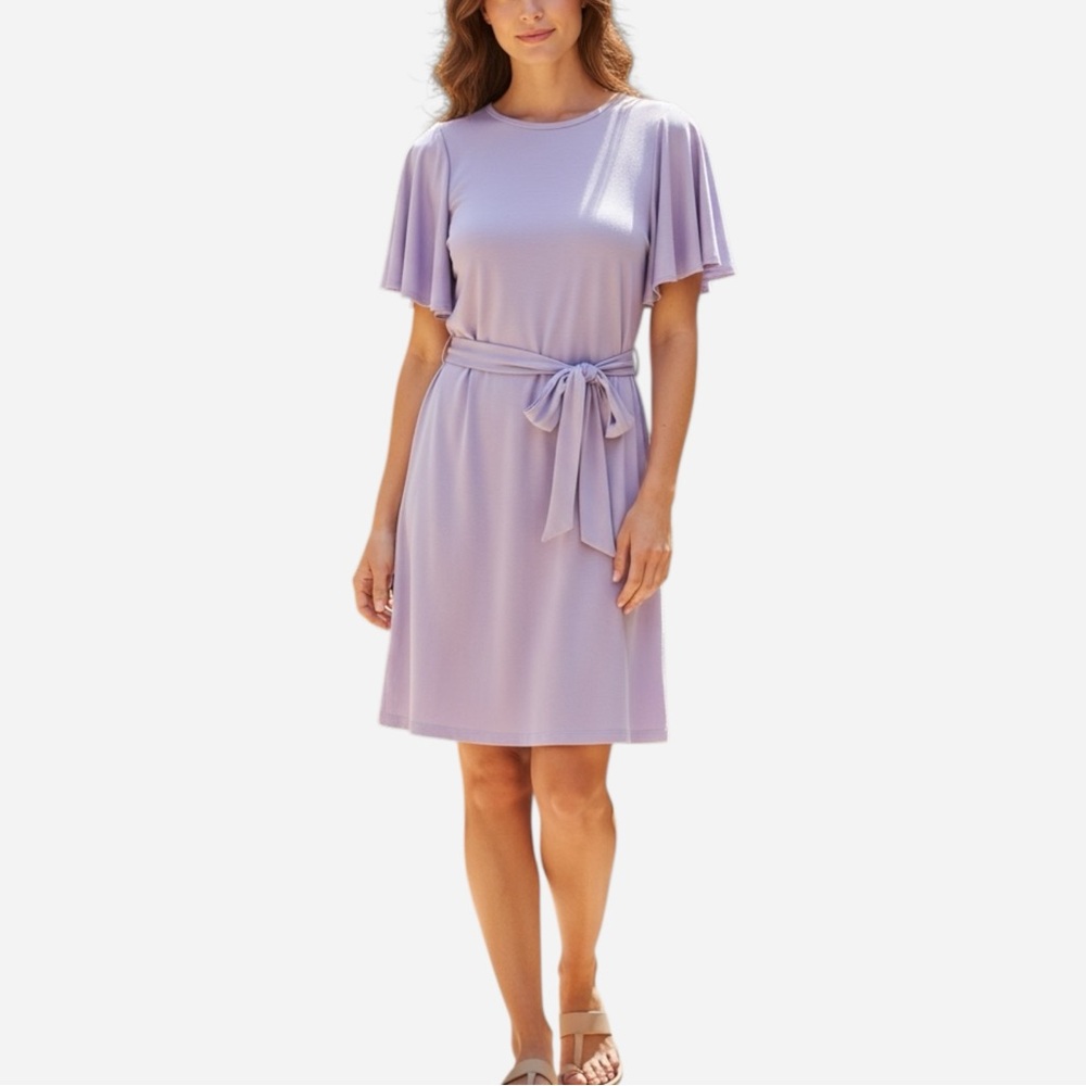 🌸New🌸 Ralph Lauren Knee Length Sheath Dress Size 8 Purple Belted NWT